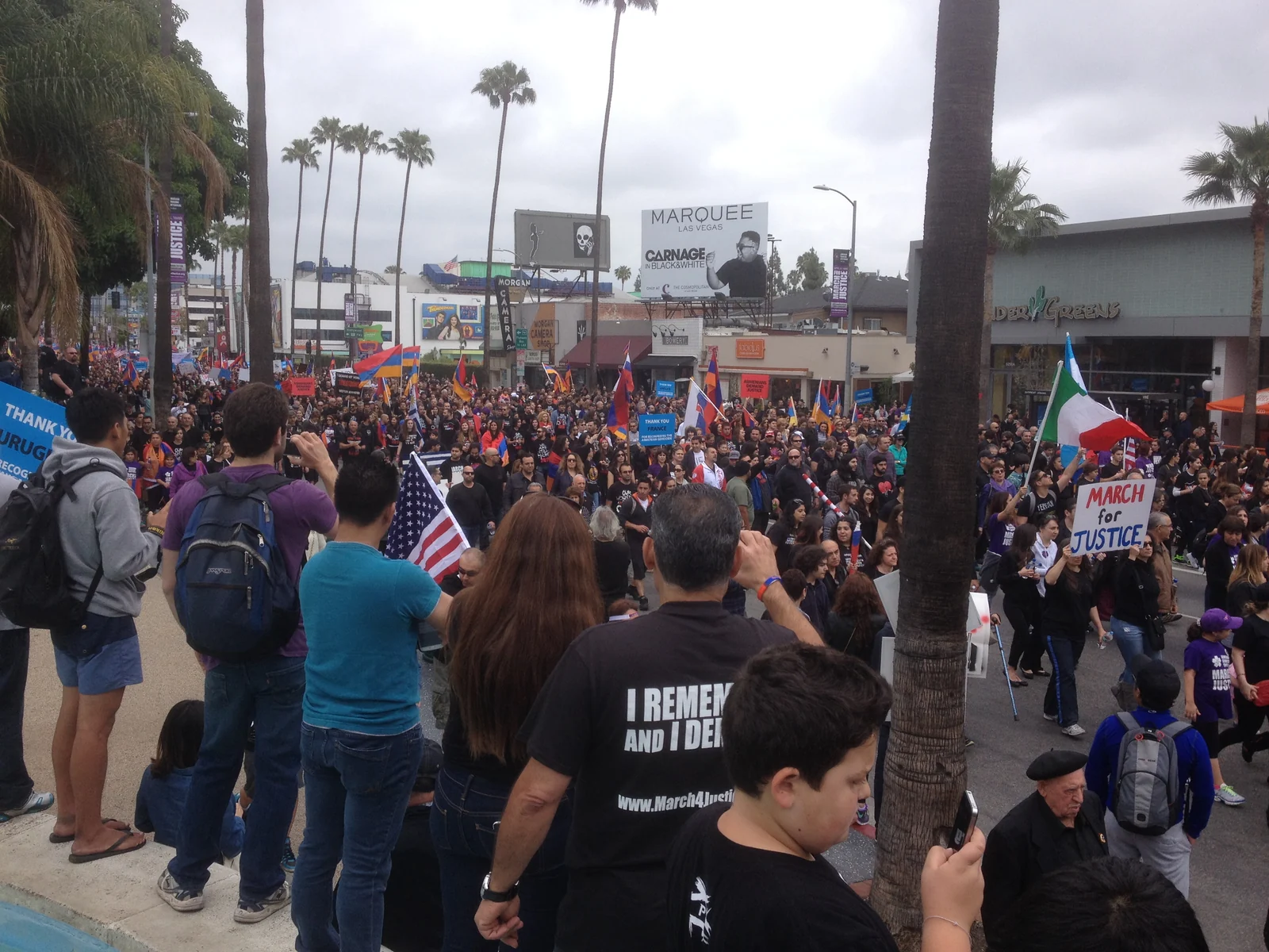 Marcha por la Justicia en Los Ángeles, 24 de abril de 2015, centenario del Genocidio Armenio.