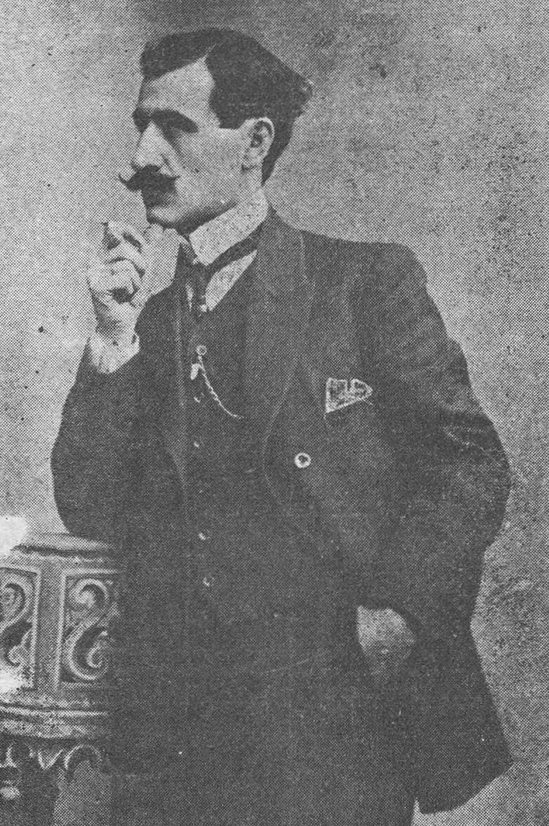 Retrato de Taniel Varujan publicado en La Patrie, Constantinopla, en marzo de 1913.