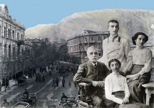 "Debido a que era considerado ‘pasado de moda’, nuestros hijos eran criados por niñeras extranjeras y estaban siendo arrancados de su espíritu nacional" Su esposo e hijos, en el fondo Tiflís.